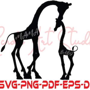 Mama Giraffe svg | Mama svg | Mom and Baby Giraffe svg | Giraffe svg | Mother | Mommy | Mom SVG | Mom Life svg | vector design