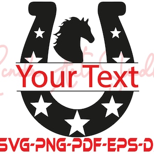 Horseshoe Split Name Frame SVG Files | Horse Shoe Monogram Cut Files | Horseshoe Vector Files | Horseshoe Clip Art | St Patrick's Day