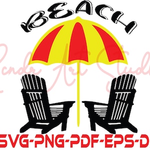 Beach Chair SVG Files, Beach Chair DXF Cut Files,Instant Download Svg, Png, Pdf, Dxf, Eps Files Beach Chair SVG Cutting Files