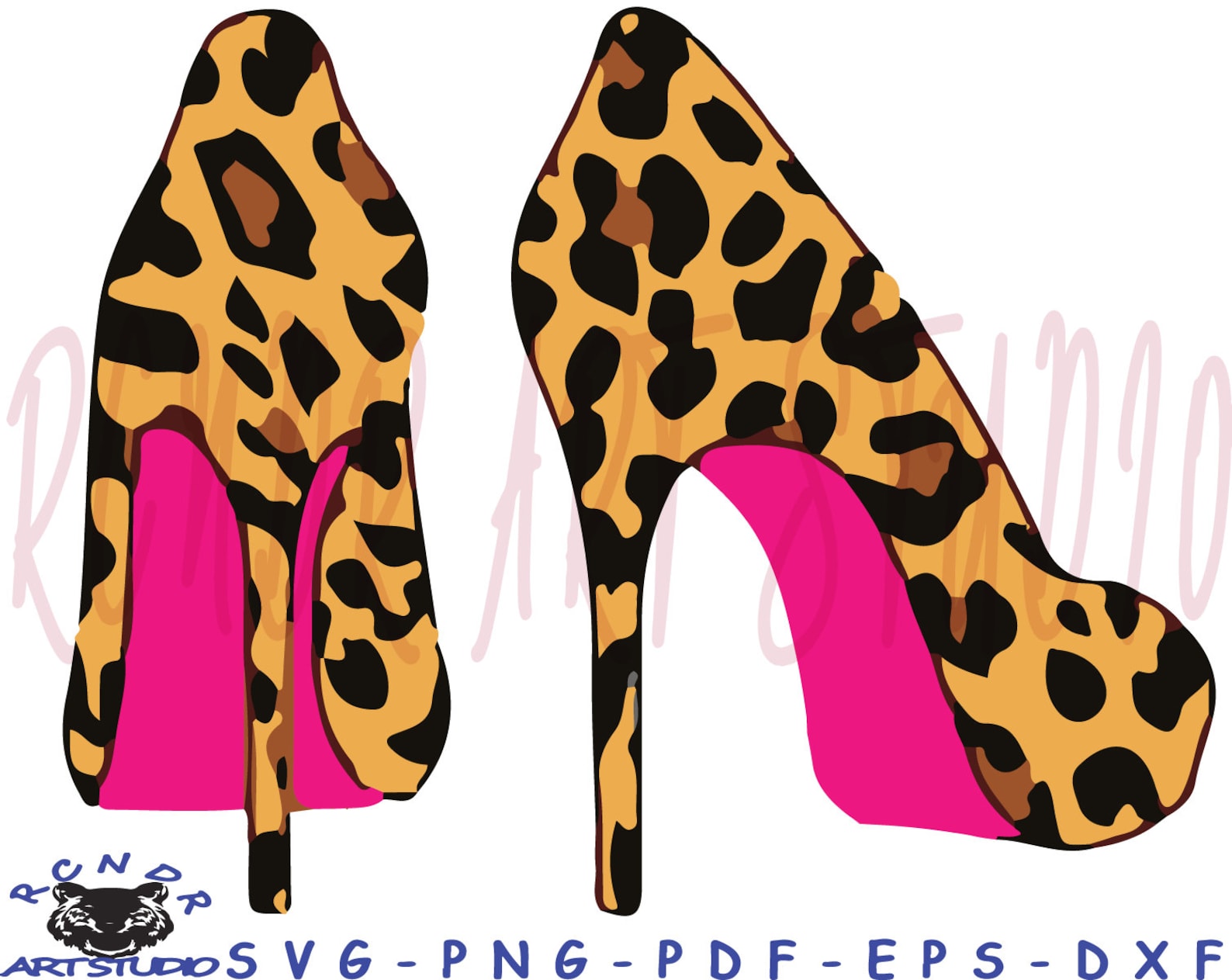 Leopard bottom stiletto heels svg High heel shoe svg | Etsy