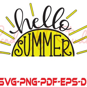 Hello Summer Svg, Summer Time Beach Svg, Beach Svg,Summer T-shirt Svg, Cricut & Silhouette, Beaching Quote Svg, Hello Sunshine Svg