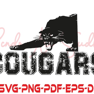 Cougar svg, Cougars svg, Cougar, Cougars, Clipart, Mascot, School, svg files for cricut cut file. Eps, Png, Pdf, Dxf.