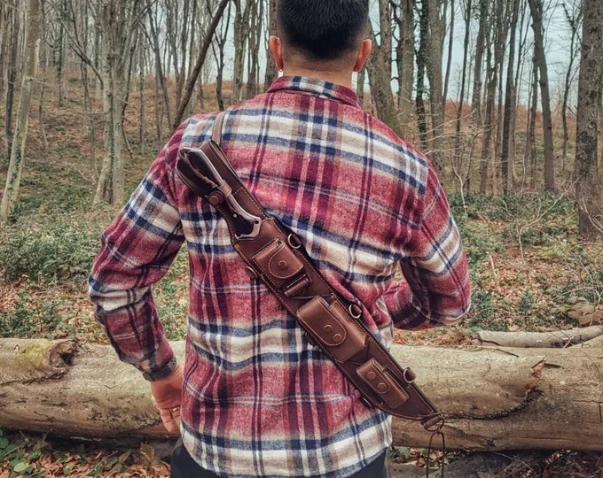 Handmade Forest Knife with Back Sling and Leather Sheath