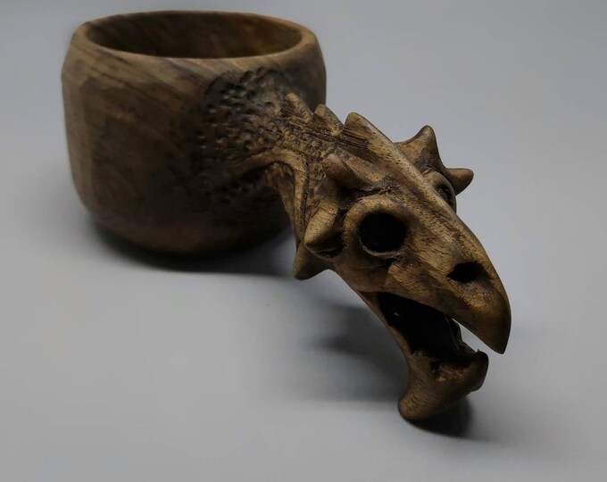 Legendary Dragon-Shaped Wooden Mugs kuksa  handmade dragon figure tea and coffe mug  cup  kuksa guksi gift for mom son father boyfriend