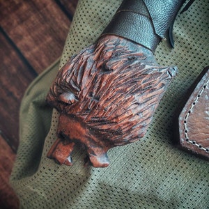 Handmade lion head figured tomahawk blacksmith axe
