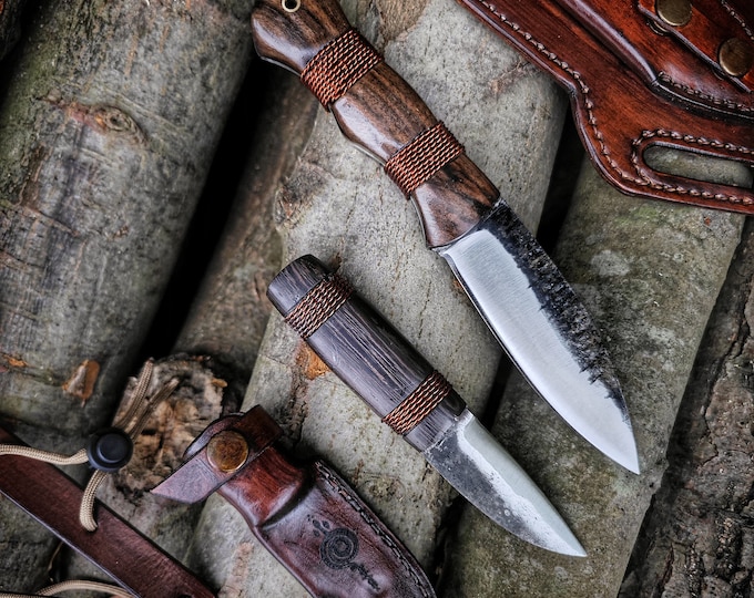 Ancient Inspiration, Modern Craftsmanship: Unique Design Neck Knife and Fixed Blade Set