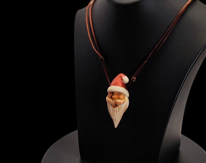 Handmade hand carved  wooden santana pendant