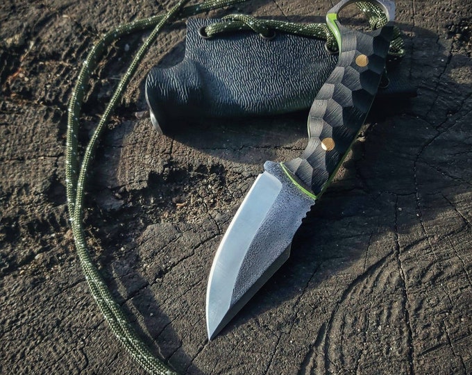Stainless N690 steel tactical  neck knife with kydex  sheath