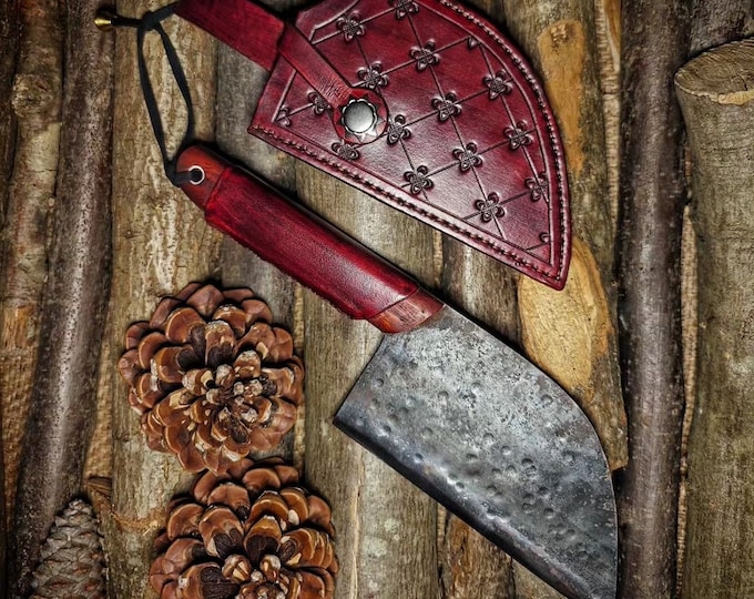 Handcrafted Serbian Chef Knife - Made of Carbon Steel Traditional Kitchen Knife: Serbian Chef Knife - Long-lasting Carbon Steel Practical