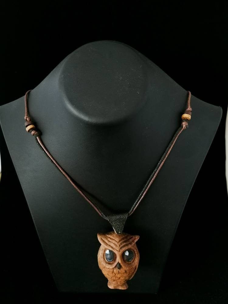 Wooden owl sale necklace