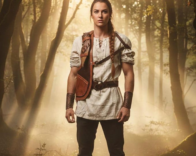 Handmade Genuine Leather Tactical Vest: Bushcraft Wear