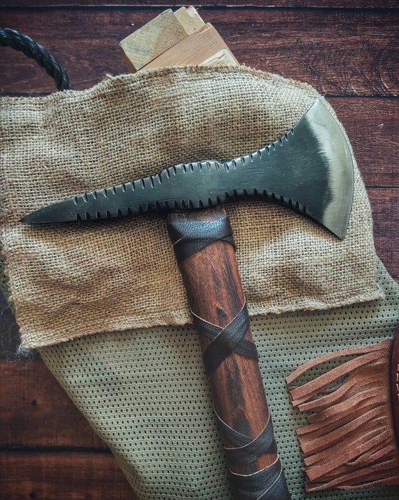 Hache Tomahawk Browning Acier Carbone 1055 Manche Paracorde Etui Blade