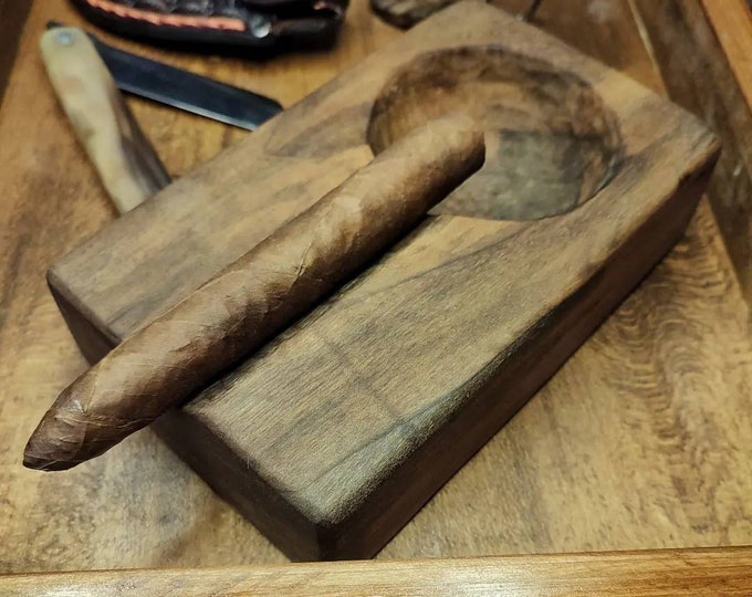 Handmade puro ash cigar ashtray walnut servitude luxury cigar