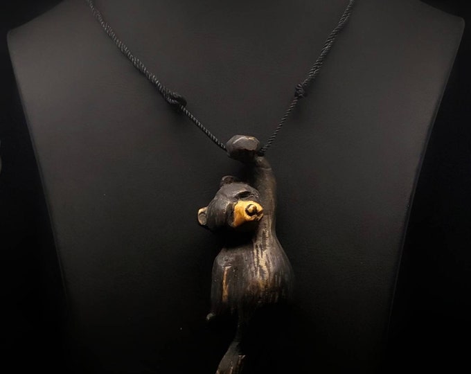 Handmade Bear Figure Wooden Necklaces - Personalized
