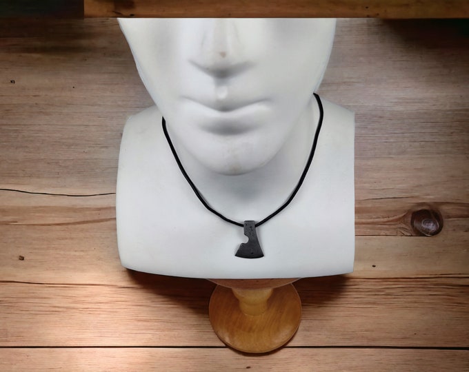 Handcrafted Steel Necklaces with Hammered Axe Figures: Forging Hot Iron Using Traditional Techniques