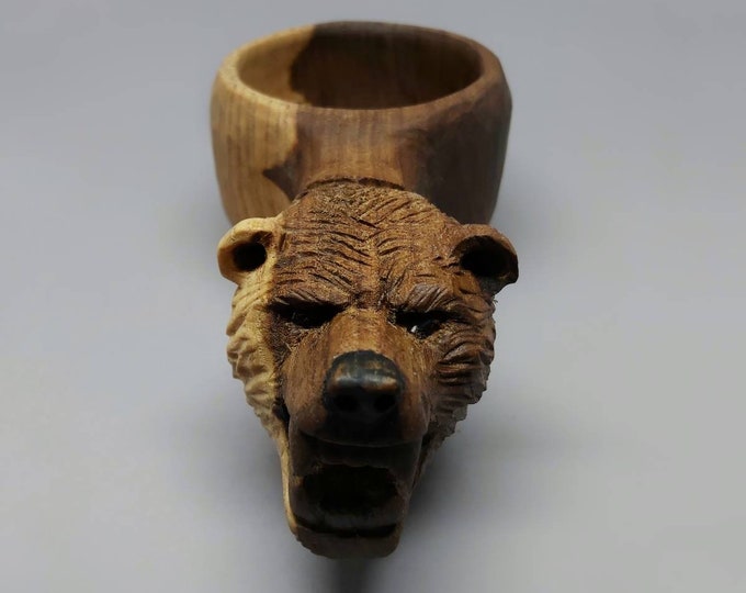 Bear Spirit Kuksa – Hand-Carved Wooden Mug from Nordic Wilderness