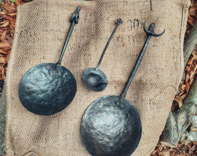 Blacksmith Handmade Camping Pans with Animal Figure Handles