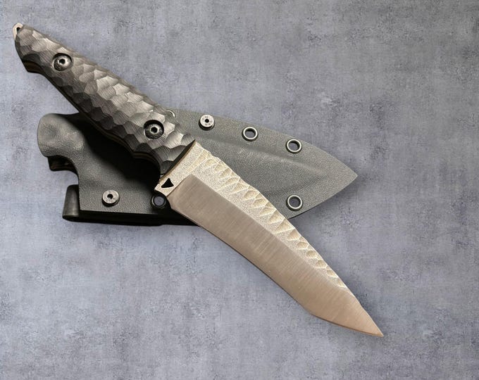 Custom blacksmith tactical knife with kydex sheath
