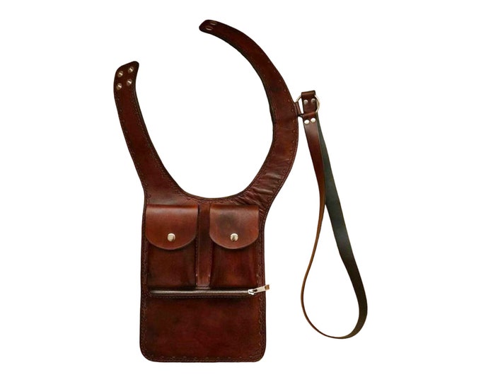 One-Sided Real Leather Vest Enriched with Pockets: A Unique Fashion Piece