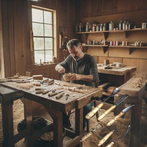 6-Piece Carving Tool Set, with genuie leather bag kuksa spoon carving