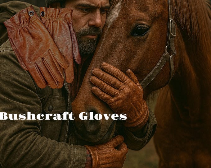 Handcrafted Genuine Leather Bushcraft Gloves – Unlined, Flexible and Durable Outdoor Gloves