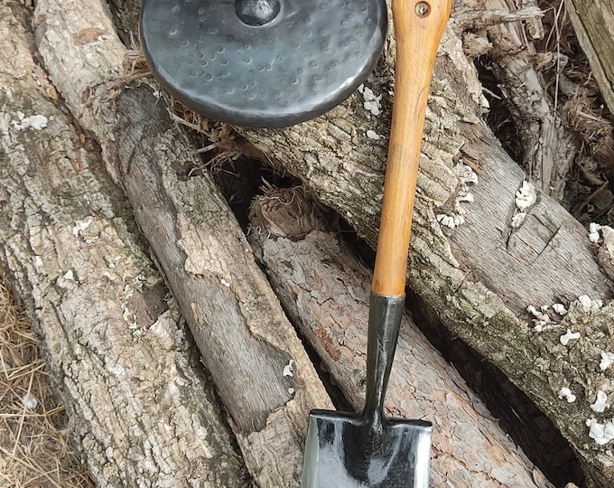 primitive pan and survival shovel set handmade handforged blacksmith
