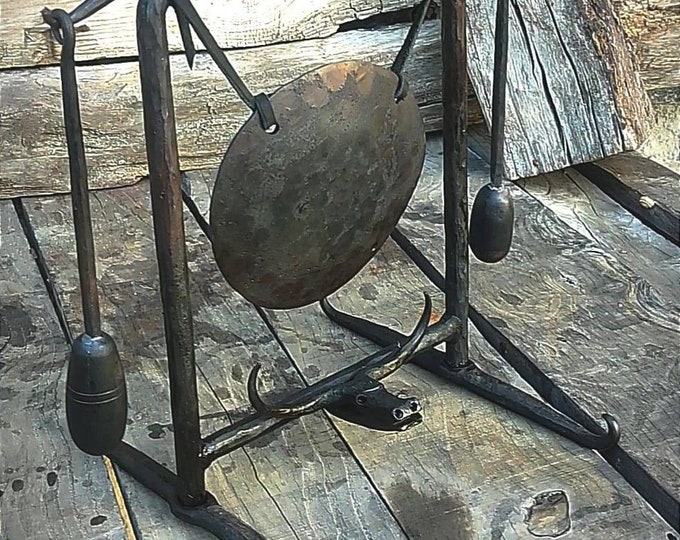 Blacksmith hand forged  carbon steel gong healing gong temple gong