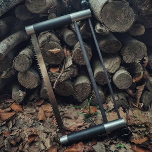 Bushcraft handmade bowsaw bucksaw ash folding