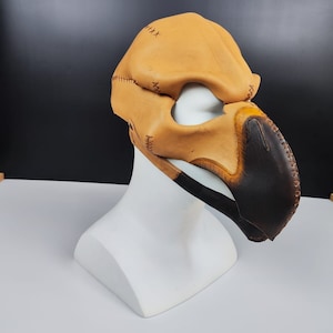 Handcrafted Real Leather Vulture Mask: Unique and Spooky Halloween, Cosplay, and Party Accessory