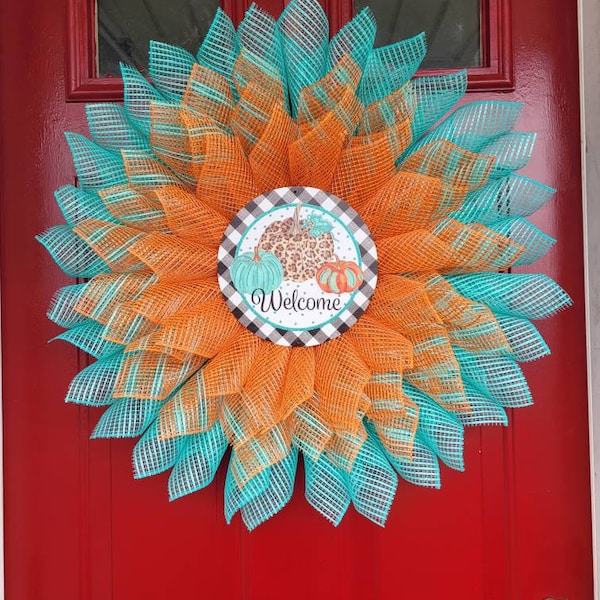 Teal Fall Decor Etsy