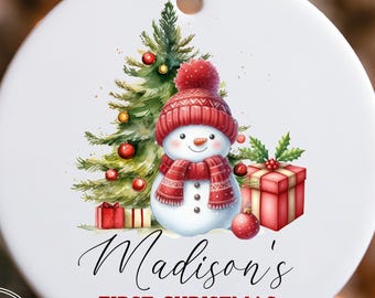 First Christmas Snowman PNG, Baby Keepsake Design (Digital Download)