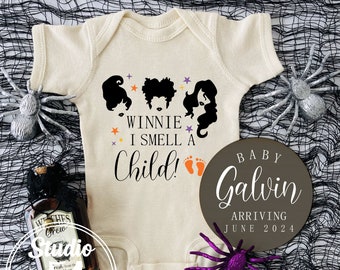 Halloween Pregnancy Announcement – Winnie I Smell A Child, Personalized Baby Reveal (Digital)