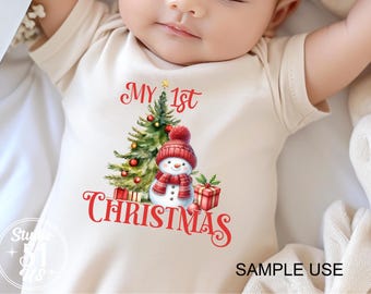 My First Christmas Snowman PNG, Baby Keepsake (Digital Download)