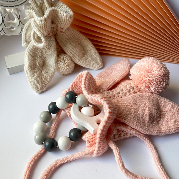 Petit sac pour enfants Lapin avec pompon et oreilles de lapin