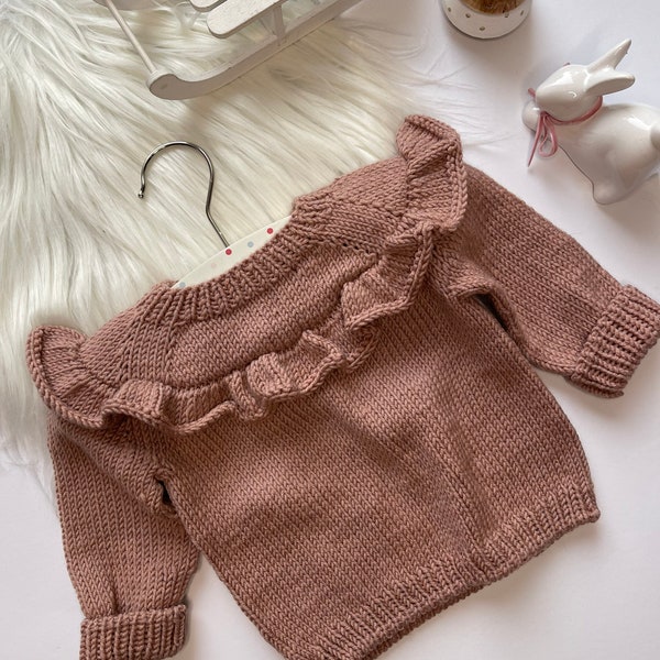 Baby Jumper aus Merinowolle mit Knopf hinten