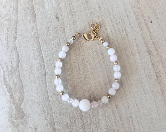 Rose Quartz & Gold Bracelet