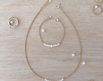 Timeless Gold & Pearl Matching Set
