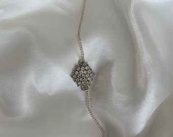 Silver Bracelet with Crystal Charm