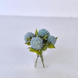 Miniatur Hortensien Strauß: 1/12 Maßstab Puppenhaus Dekoration