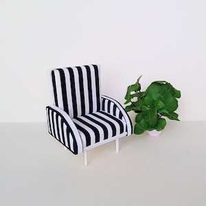 1/12 scale Dollhouse Armchair. Dollhouse modern furniture. Handmade miniature chair. Dollhouse living room furniture.  Miniature couch.