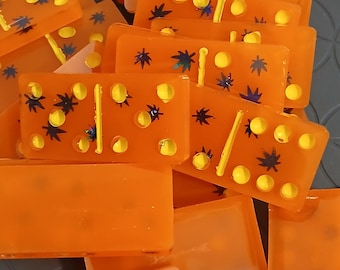 Resin Domino Set, Weed Pot Double-six Game Tiles,