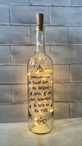 Light up Harry Potter inspired bottle- happiness can be found even in the darkest of times if only one remembers to turn on the light
