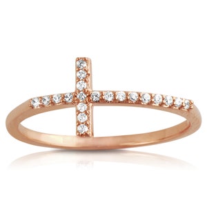 14k Gold Ring, Cross Diamond Band Ring, Diamond Ring, Statement Ring, Gold Ring, 14K Gold Diamond Ring, Dainty Ring, Everyday Ring, Gift