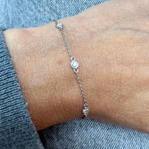14k Gold Diamond By The Yard Bracelet, Diamond Bracelet, Statement Bracelet, Gold Bracelet, Minimalist Bracelet, Chain Bracelet,Gift for Her