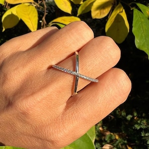 14k Gold Ring, Crisscross Ring, X Diamond Ring, Statement Ring, Gold X Ring, X Rings, Crossover Ring, X Cross Ring, 14k Gold X Ring, Gift
