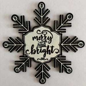 Custom Snow Flake Ornament, Snowflake, Snowflake Christmas Ornament,  Snowflake Ornament, Snowflake Ornament, Snow Ornament,Merry and bright
