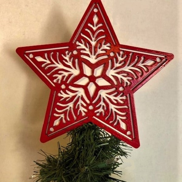 Brown or Red Star Tree Topper, Star Christmas Tree Topper, Norwegian Star Tree Topper, Tree Topper, Star Tree Topper, Christmas Tree Topper