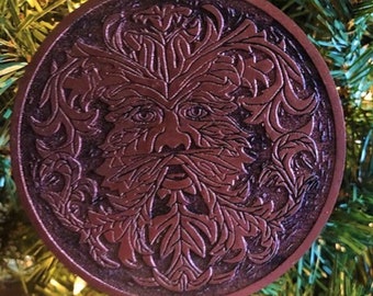 Green Man Christmas Ornament, Green Man Ornament, Copper Ornament, Gold Christmas Ornament, Silver Green Man, Gold Green Man, Copper Gifts