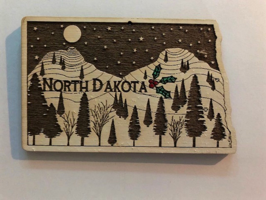 North Dakota Christmas Ornament 