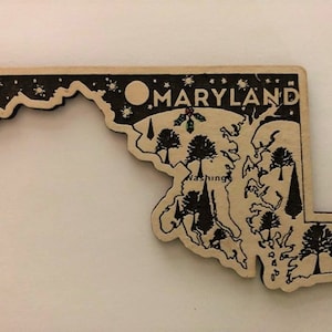 Maryland Christmas Ornament, Maryland Ornament, Custom Maryland Christmas Ornament, Maryland Christmas, Maryland,  Maryland Gifts